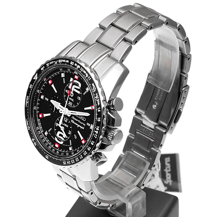 zegarek Seiko SNAE95P1 męski z tachometr Sportura - miniatura 3