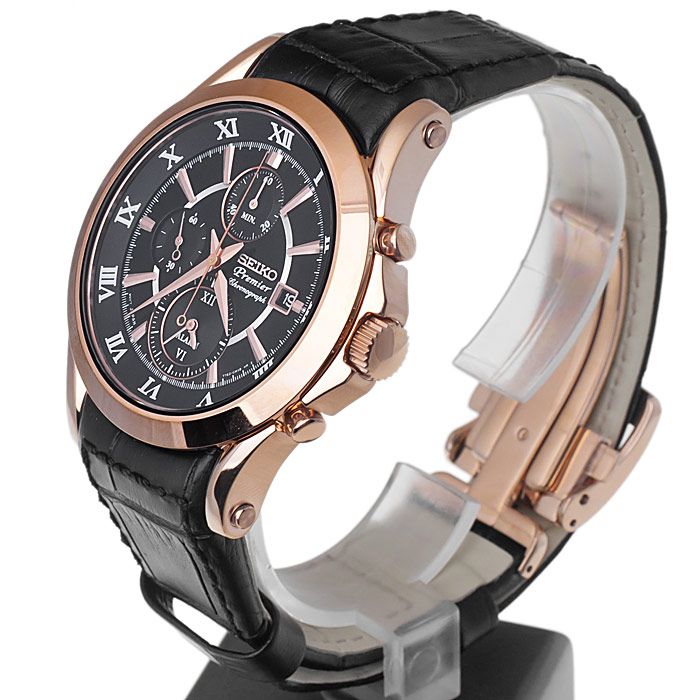 zegarek Seiko SNAF24P1 męski z chronograf Premier - miniatura 3