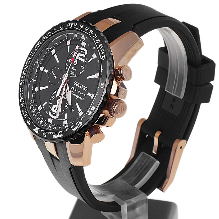zegarek Seiko SNAF28P1 męski z chronograf Sportura - miniatura 3
