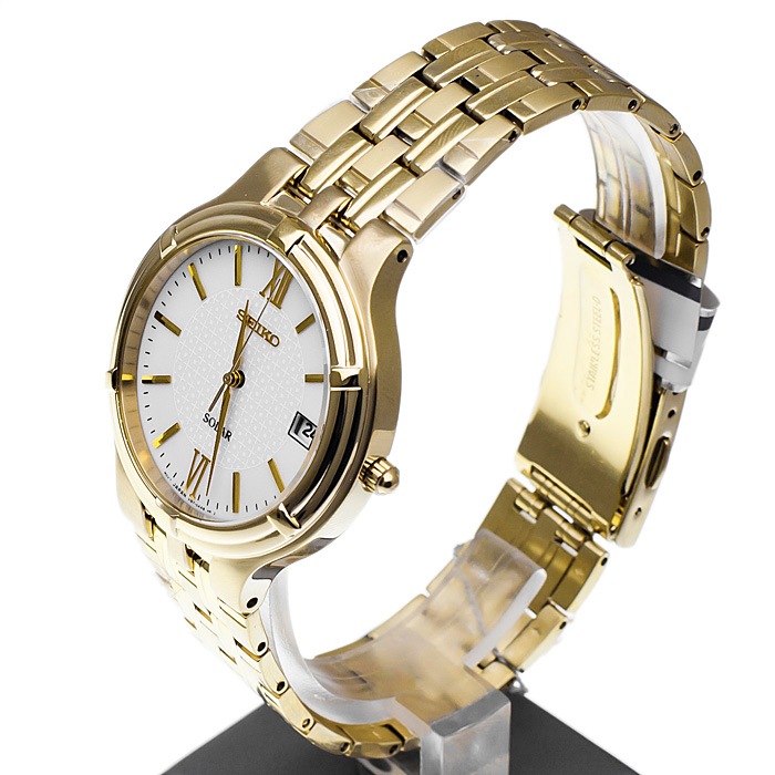 Seiko SNE030P1 męski zegarek Solar bransoleta - miniatura 3