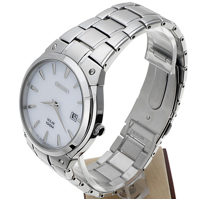 Seiko SNE339P1 męski zegarek Solar bransoleta - miniatura 3