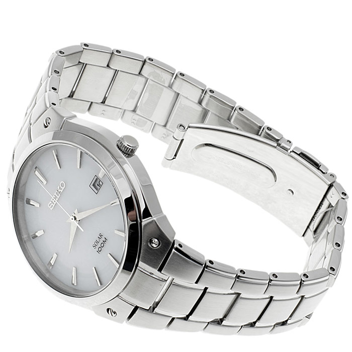 zegarek Seiko SNE339P1 srebrny Solar - miniatura 4