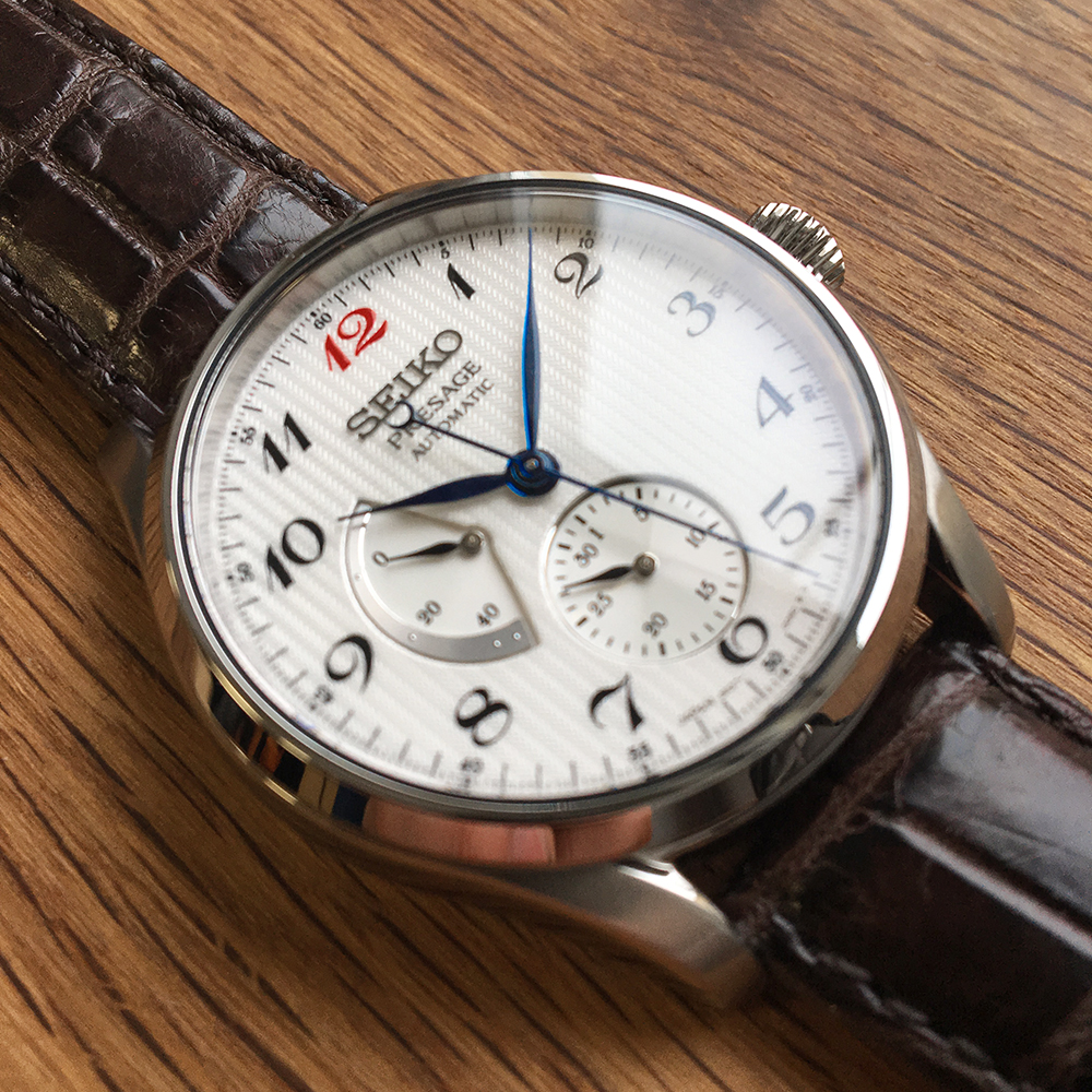 Seiko SPB059J1 zegarek srebrny klasyczny Presage pasek - miniatura 5