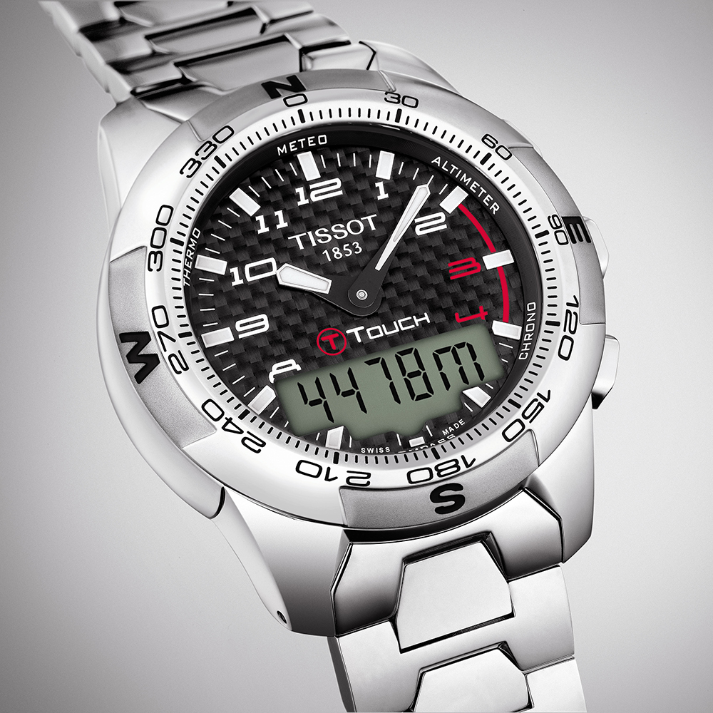 zegarek Tissot T047.420.44.207.00 T-TOUCH II TITANIUM męski z barometr T-Touch II - miniatura 3