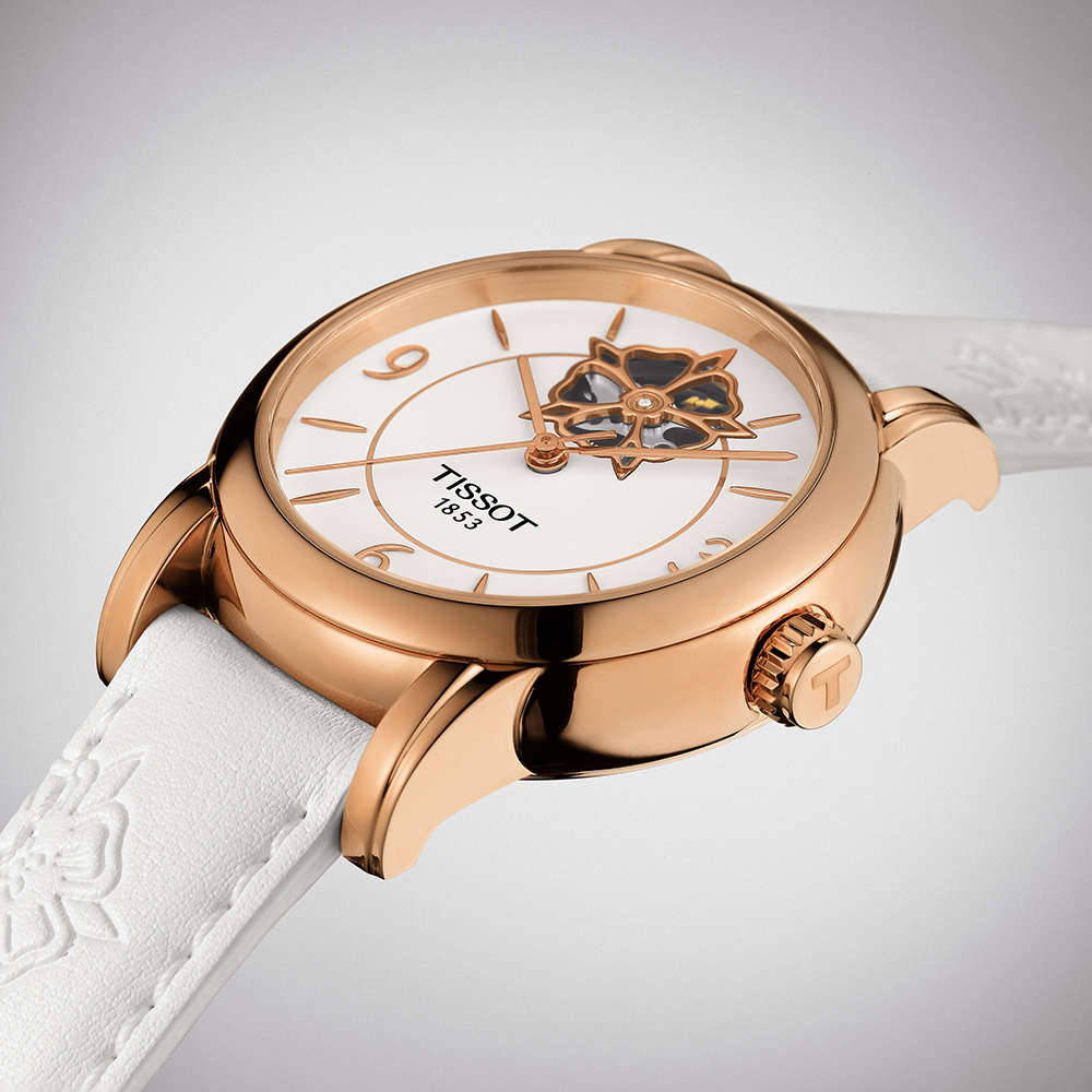 zegarek Tissot T050.207.37.017.04 różowe złoto Lady Heart - miniatura 4