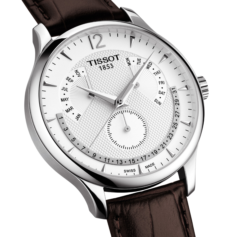 Tissot T063.637.16.037.00 męski zegarek Tradition pasek