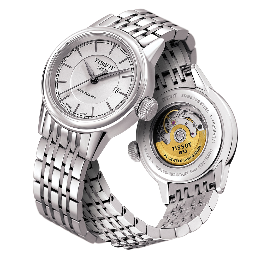 Tissot T085.207.11.011.00 damski zegarek CARSON AUTOMATIC bransoleta - miniatura 3
