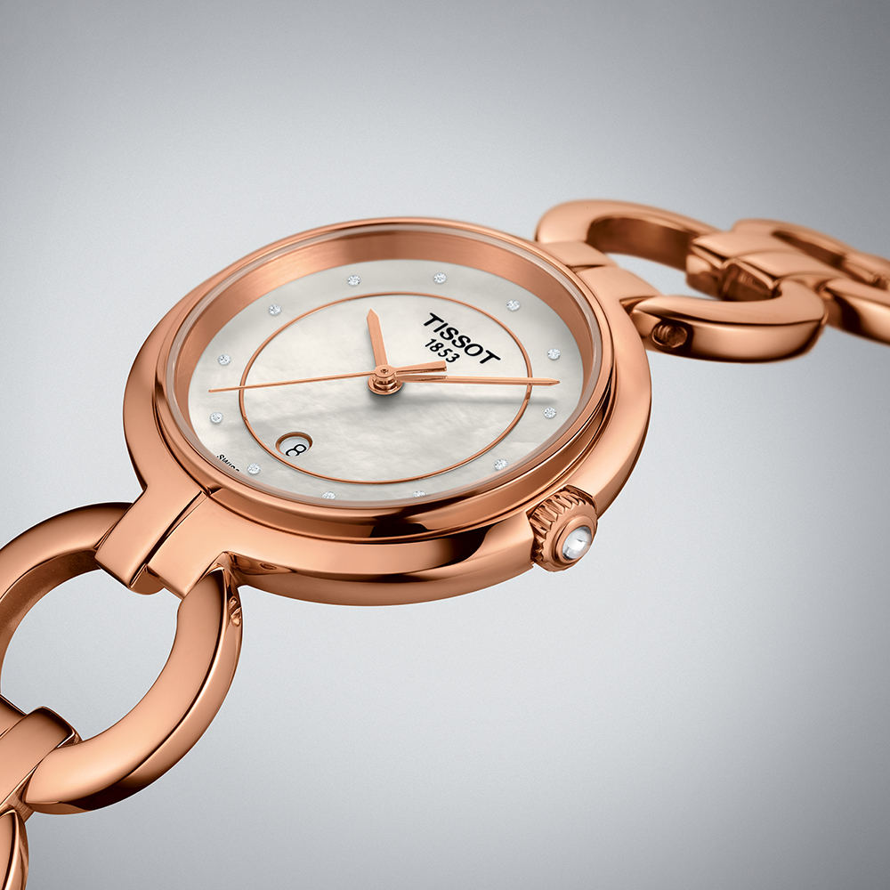 Tissot T094.210.33.116.01 FLAMINGO II DIAMONDS zegarek elegancki Flamingo - miniatura 4
