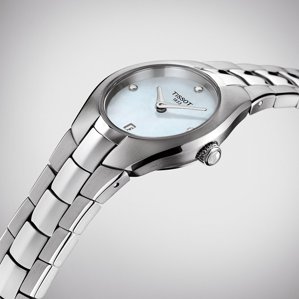 Tissot T096.009.11.116.00 damski zegarek T-Round bransoleta - miniatura 3