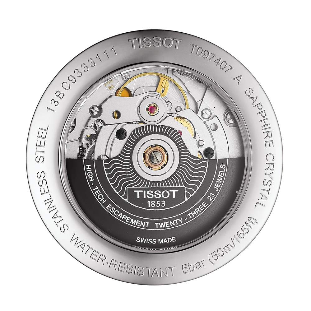 Tissot T097.407.11.033.00 Bridgeport BRIDGEPORT POWERMATIC 80 zegarek męski elegancki szafirowe - miniatura 5