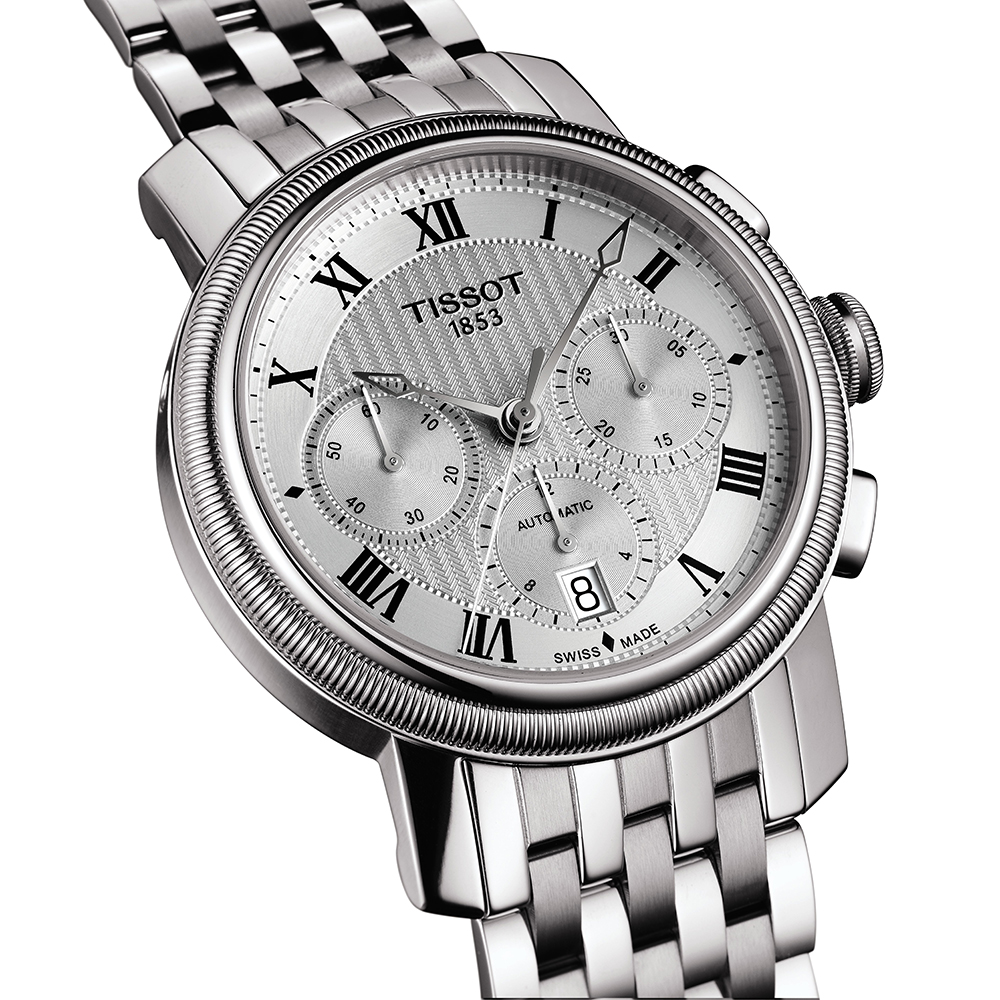 zegarek Tissot T097.427.11.033.00 BRIDGEPORT AUTOMATIC CHRONOGRAPH VALJOUX męski z chronograf Bridgeport - miniatura 3