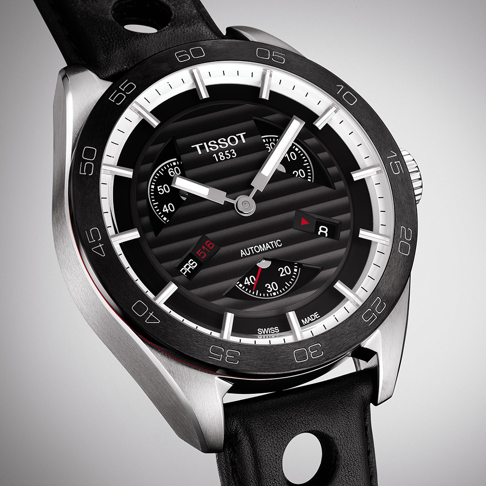 Tissot T100.428.16.051.00 PRS 516 PRS 516 AUTOMATIC SMALL SECOND zegarek męski klasyczny szafirowe - miniatura 5