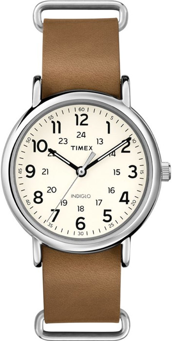 Timex Weekender Leather Oversized T2P492