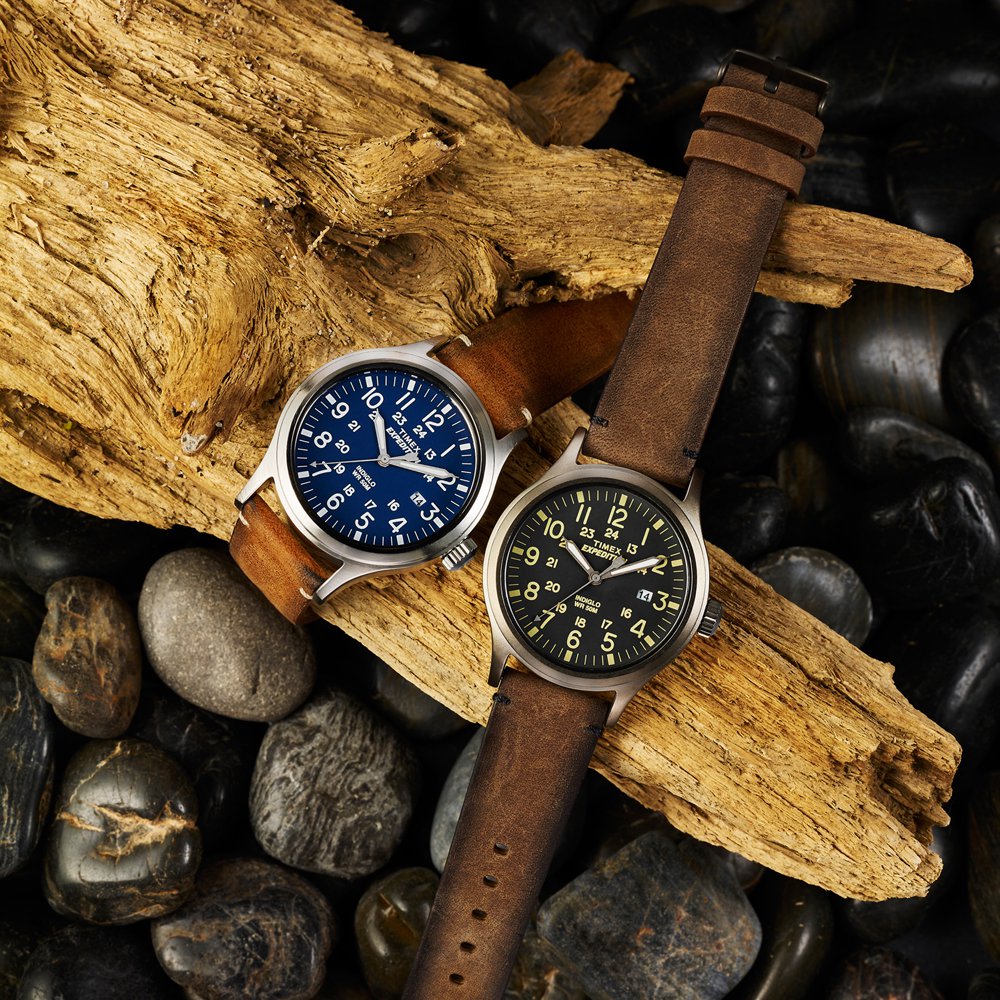 Timex TW4B01800 zegarek srebrny klasyczny Expedition pasek