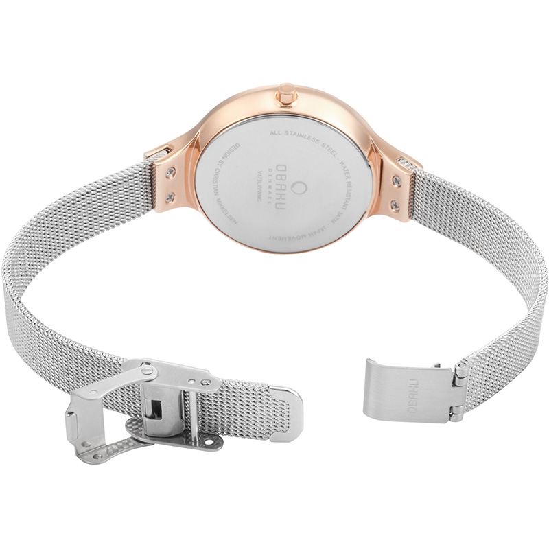 Obaku Denmark V173LXVWMC Slim SKY - ROSE BI zegarek damski fashion/modowy mineralne - miniatura 5