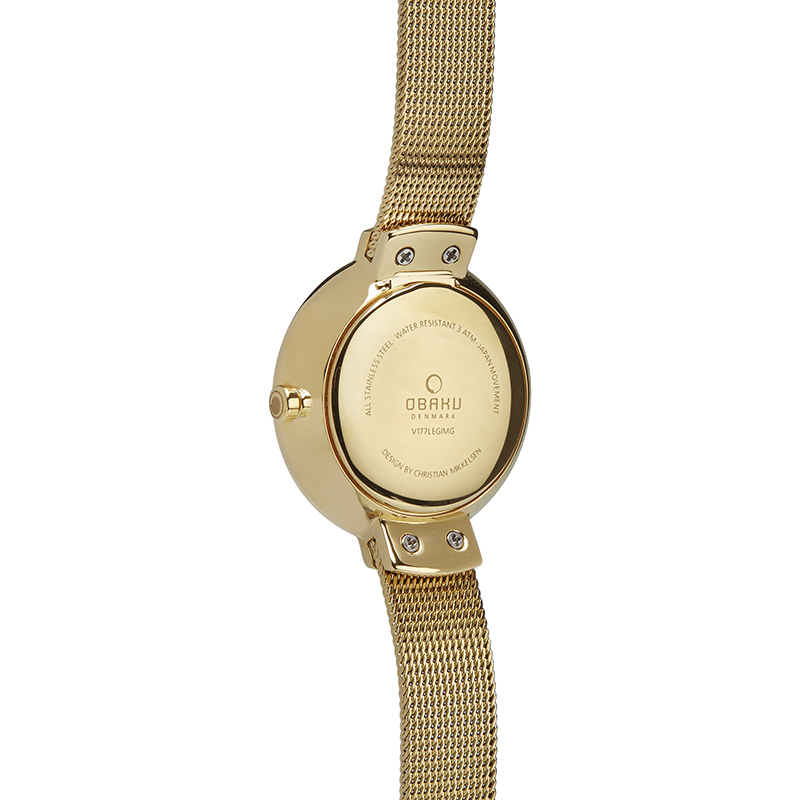 zegarek Obaku Denmark V177LEGIMG kwarcowy damski Slim VARM - GOLD - miniatura 6