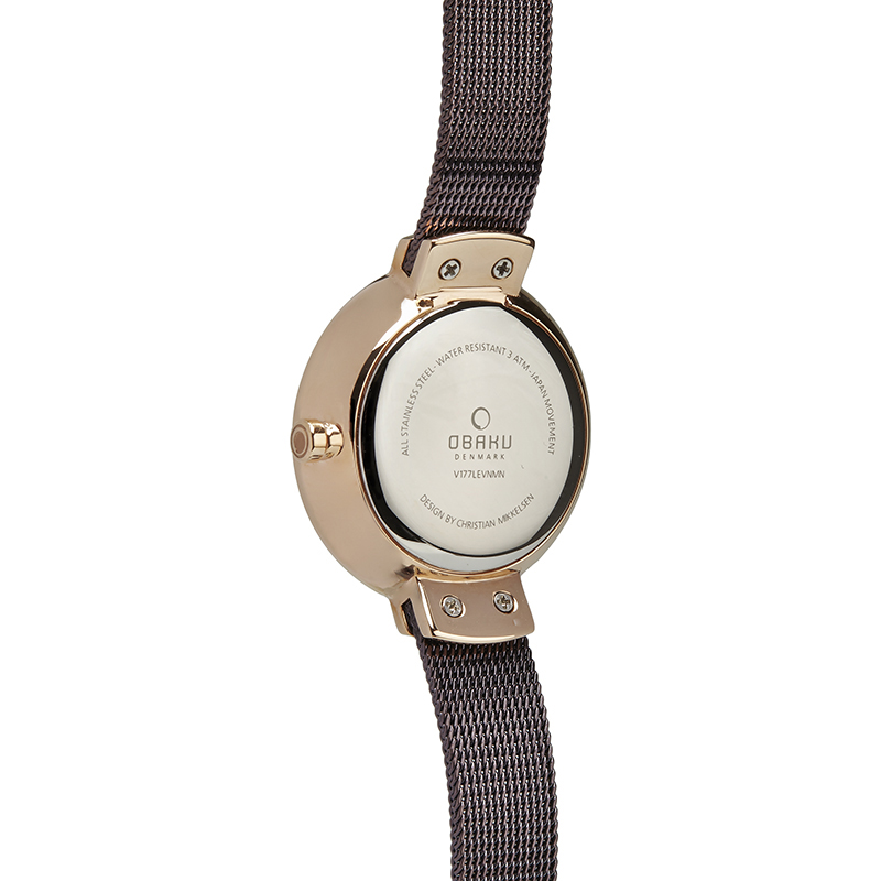 Obaku Denmark V177LEVNMN Slim VARM - WALNUT zegarek damski fashion/modowy mineralne - miniatura 5