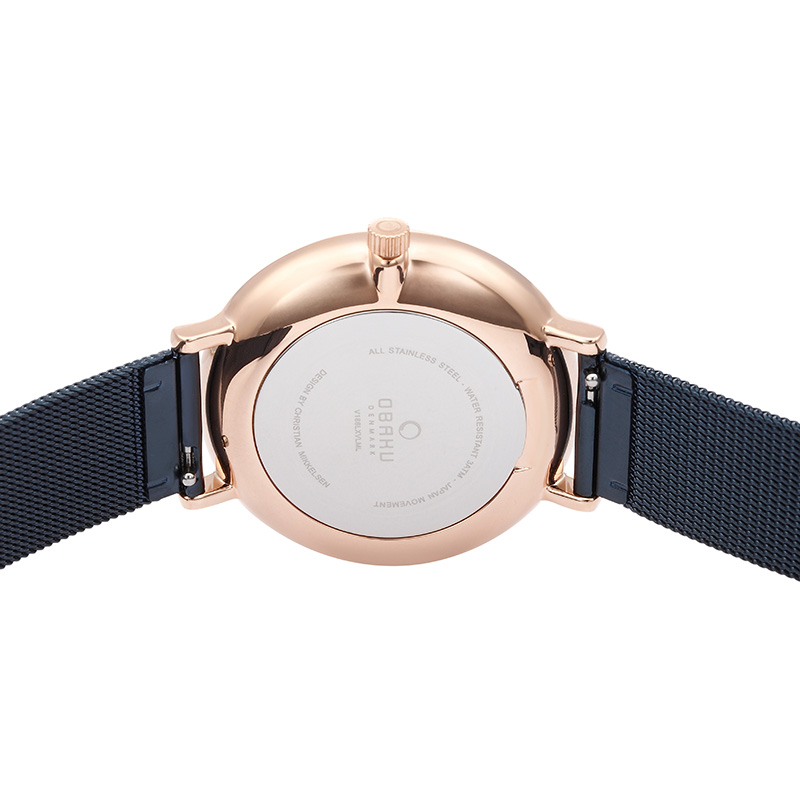 Obaku Denmark V186LXVLML VEST - OCEAN Slim fashion/modowy zegarek różowe złoto - miniatura 6