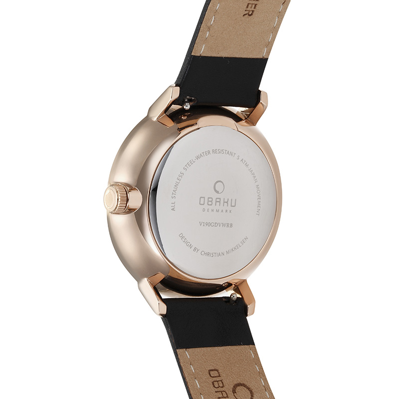 Obaku Denmark V190GDVWRB męski zegarek Slim pasek - miniatura 3