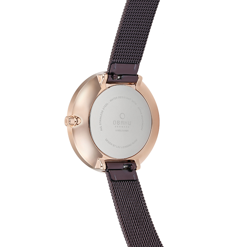 Obaku Denmark V195LXVNMN zegarek damski Slim różowe złoto - miniatura 9