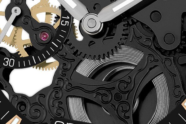 Ręcznie zdobiony mechanizm dla zegarka Epos 3424.189.20.15.25