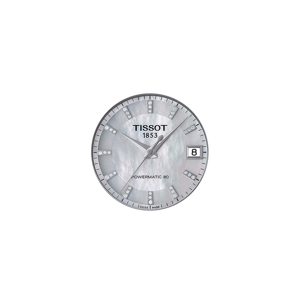 Czytelna tarcza zegarka Tissot Couturier Powermatic 80 Lady dla zegarka Tissot T035.207.16.116.00
