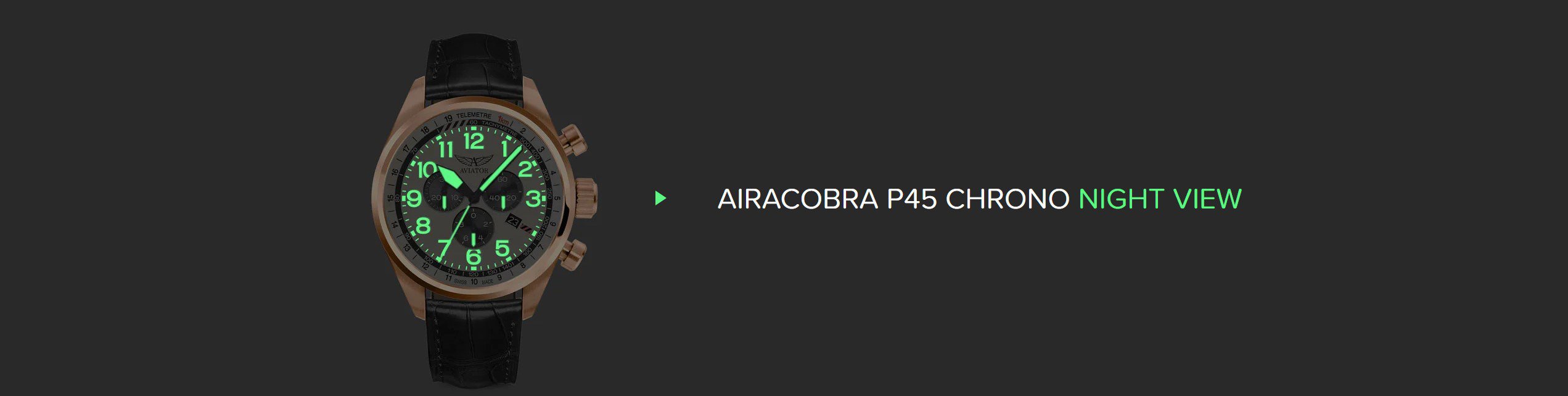 Zegarek Aviator Airacobra V.2.25.2.173.4 w stylu sportowym z chronografem i eleganckim wykończeniem.
