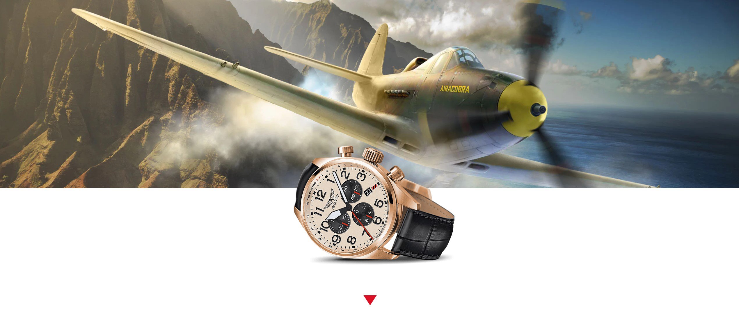 Zegarek Aviator Airacobra V.2.25.2.173.4 w stylowym designie, idealny dla miłośników lotnictwa.
