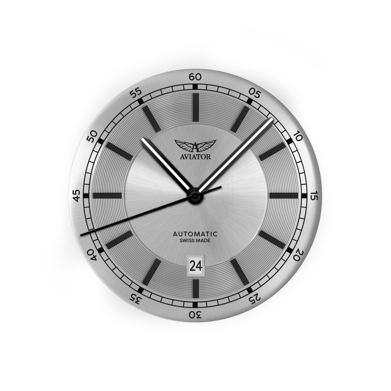 Minimalistyczna tarcza w stylu Art-deco dla zegarka Aviator V.3.32.0.241.5