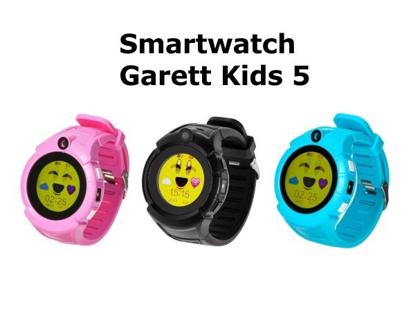 Smartwatch Garett Kids 5 w kolorze niebieskim, idealny dla dzieci, z funkcjami monitorowania aktywności.