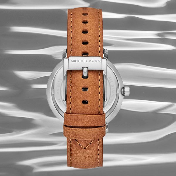 Zawsze modny pasek ze skóry naturalnej dla zegarka Michael Kors MK8673