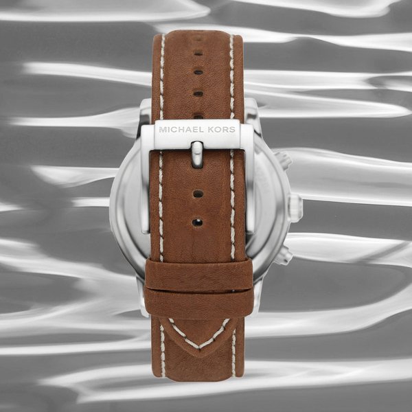 Zawsze modny pasek ze skóry naturalnej dla zegarka Michael Kors MK8955