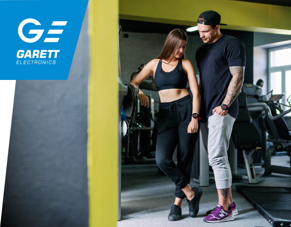 Smartwatch Garett Sport 29 w kolorze żółtym, idealny dla aktywnych mężczyzn, z funkcjami sportowymi.