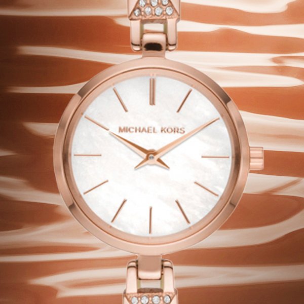 Stylowa tarcza w amerykańskim stylu wielkiego miasta dla zegarka Michael Kors MK4440