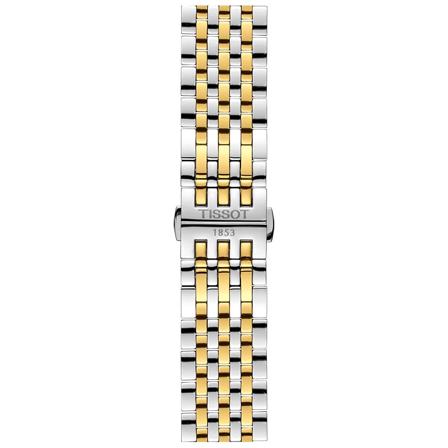 Srebrna komfortowa bransoleta i niezawodne zapięcie dla zegarka Tissot T063.639.22.037.00