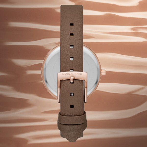 Zawsze modny pasek ze skóry naturalnej dla zegarka Michael Kors MK2832