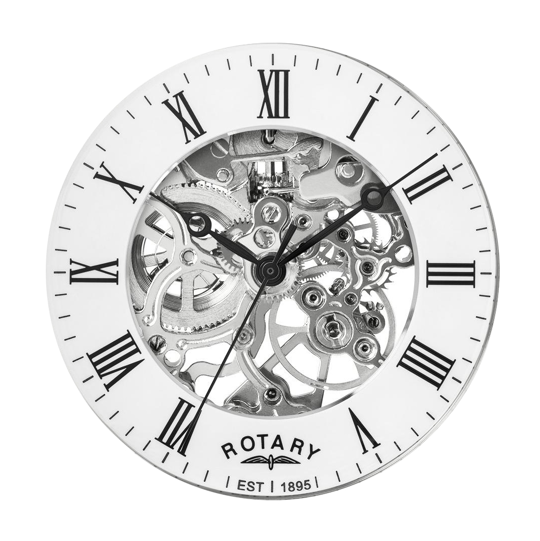 Biała tarcza z rzymskimi cyframi zegarka kieszonkowego Rotary RP00726/01