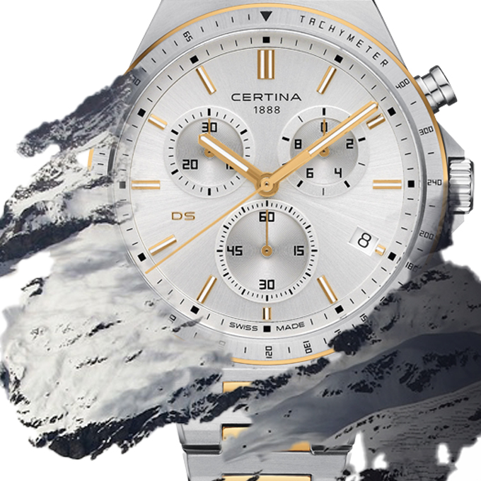 stylowa tarcza zegarka certina C043.417.22.031.00 ds-7 chronograph