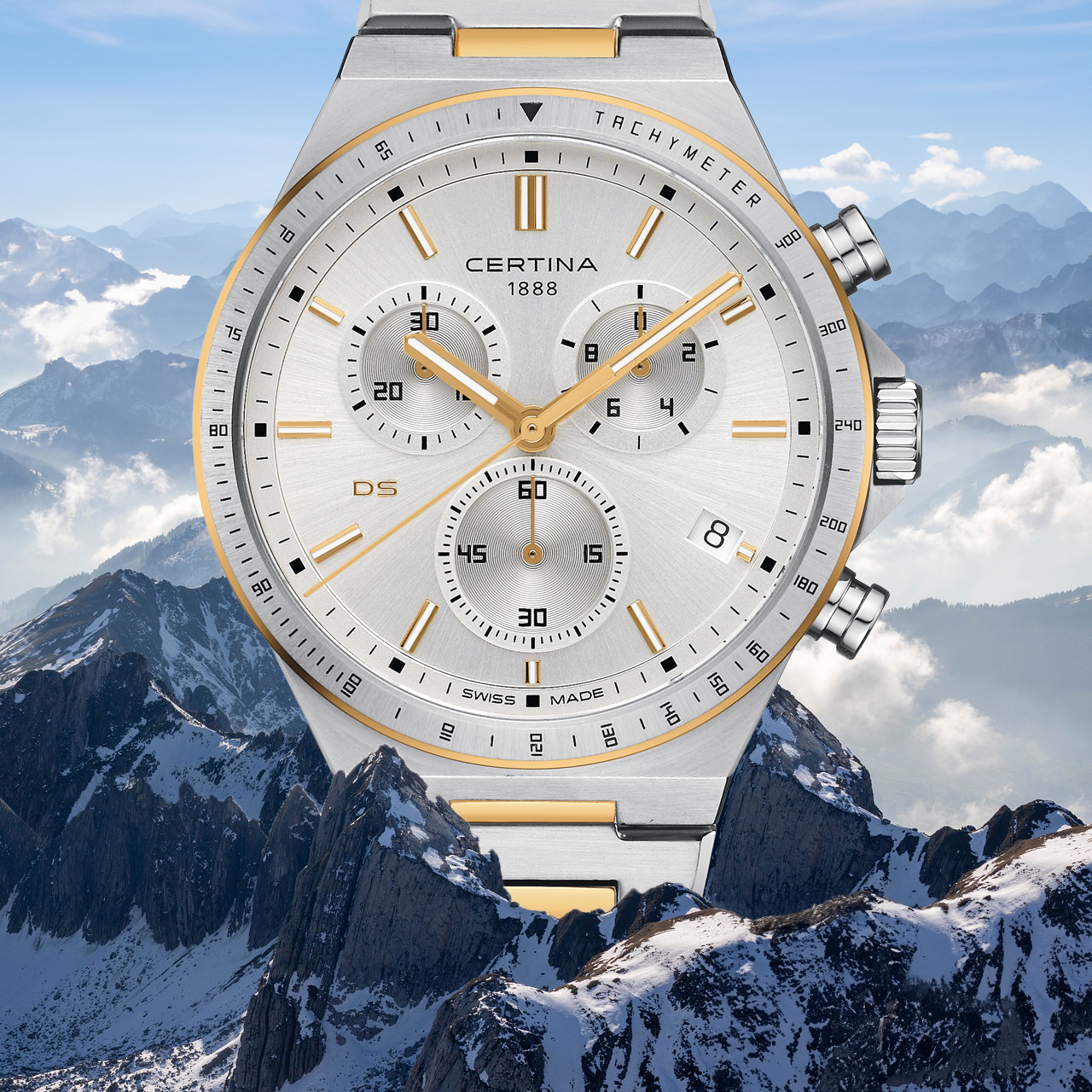 ds-7 certina chronograf z szkłem szafirowym