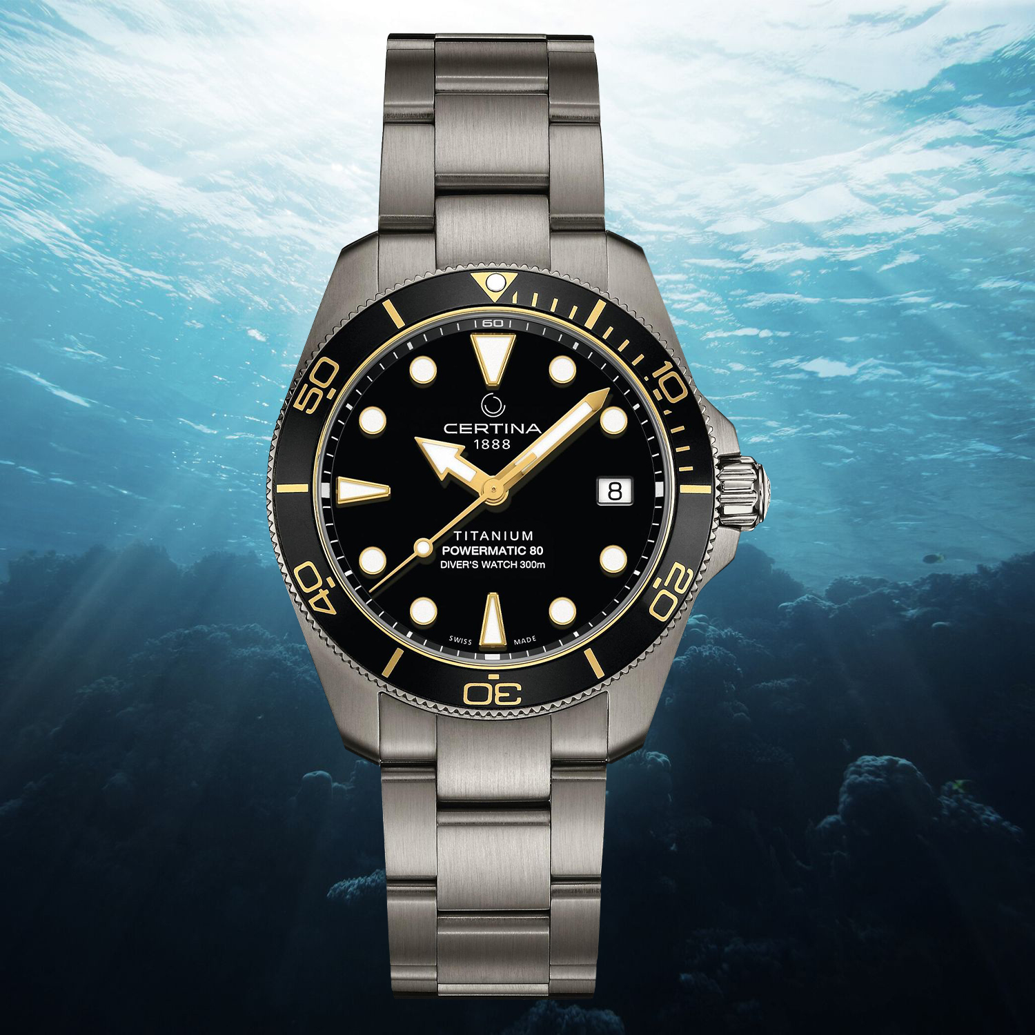 Zegarek Certina DS Action Diver 38mm Powermatic 80 C048.807.44.051.00 wodoszczelny do 300 metrów