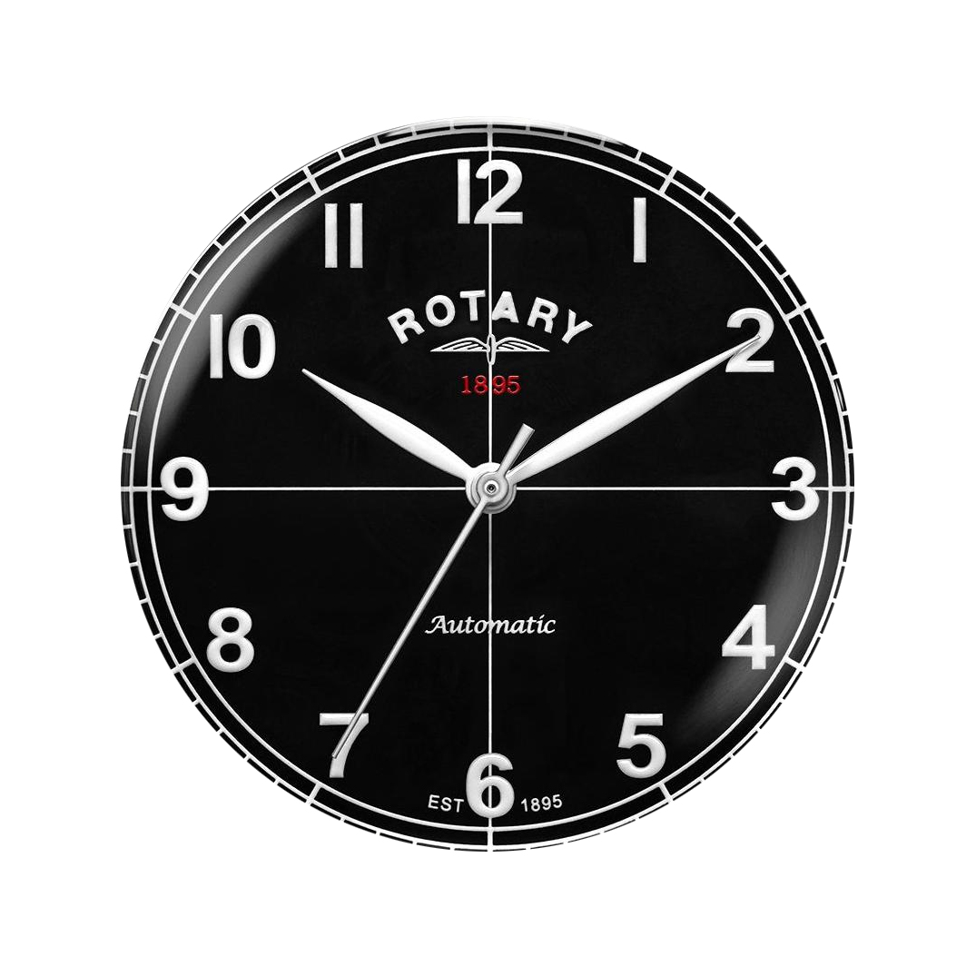 Czarna tarcza lotnicza zegarka Rotary 1895 Automatic RGS10081/04