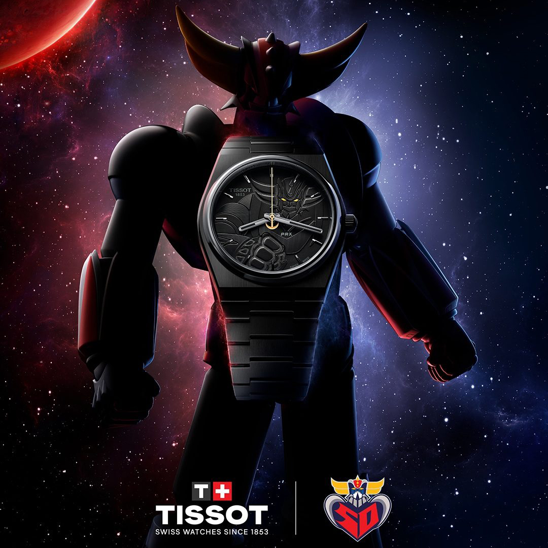 Czarny zegarek Tissot PRX UFO Robot Grendizer 50th Anniversary 40mm T137.407.33.051.01