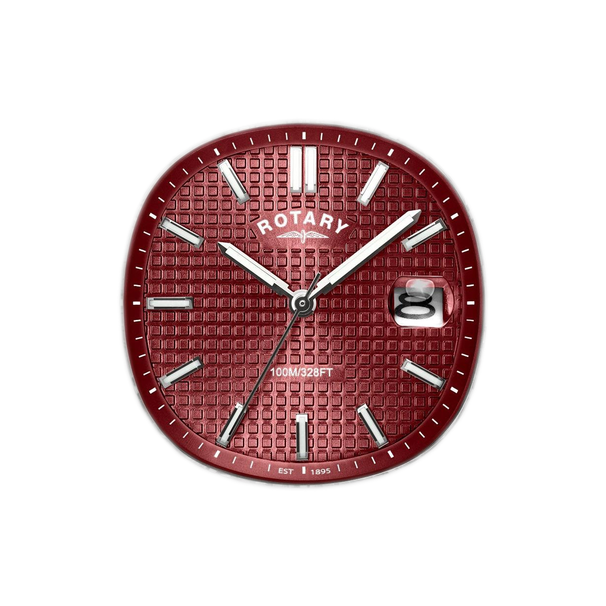 Czerwona tarcza waffle zegarka Rotary Apex100 RGB10077/17