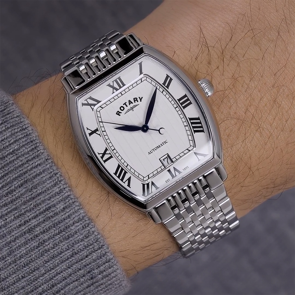 Dziewięcioogniwowa bransoleta zegarka Rotary 1895 Tonneau Automatic RGB10047/01