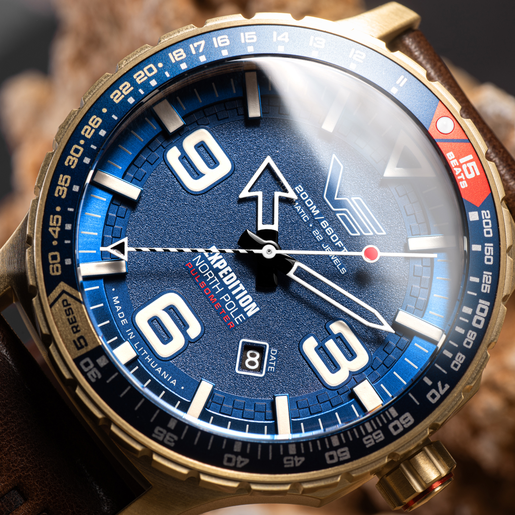 Vostok Europe Expedition North Pole Polar Sun tarcza zegarka YN55-597B730
