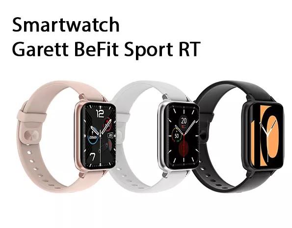 Smartwatch Garett BeFit Sport RT w kolorze różowym, idealny dla aktywnych kobiet.