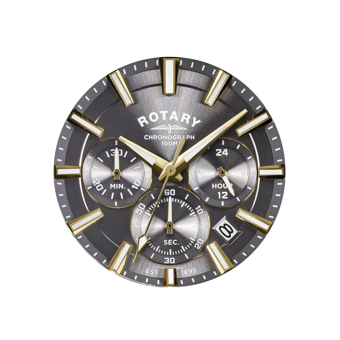 Grafitowa tarcza zegarka Rotary Apex100 Chronograph RGB10014/04