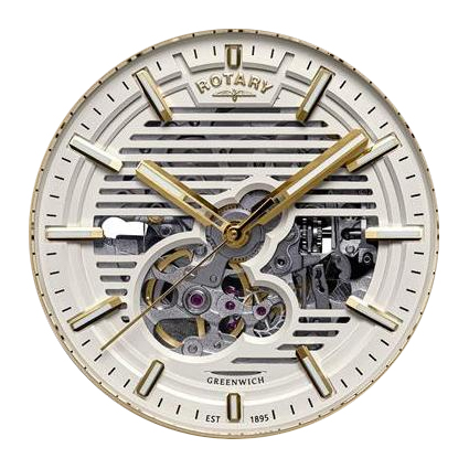 Kremowa lamelowa tarcza zegarka Rotary Greenwich GT1 RGS10080/01