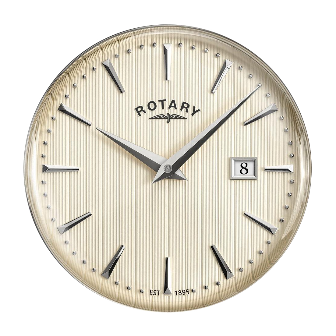 Kremowa tarcza o listewkowej fakturze zegarka Rotary 1895 RGB10049/31