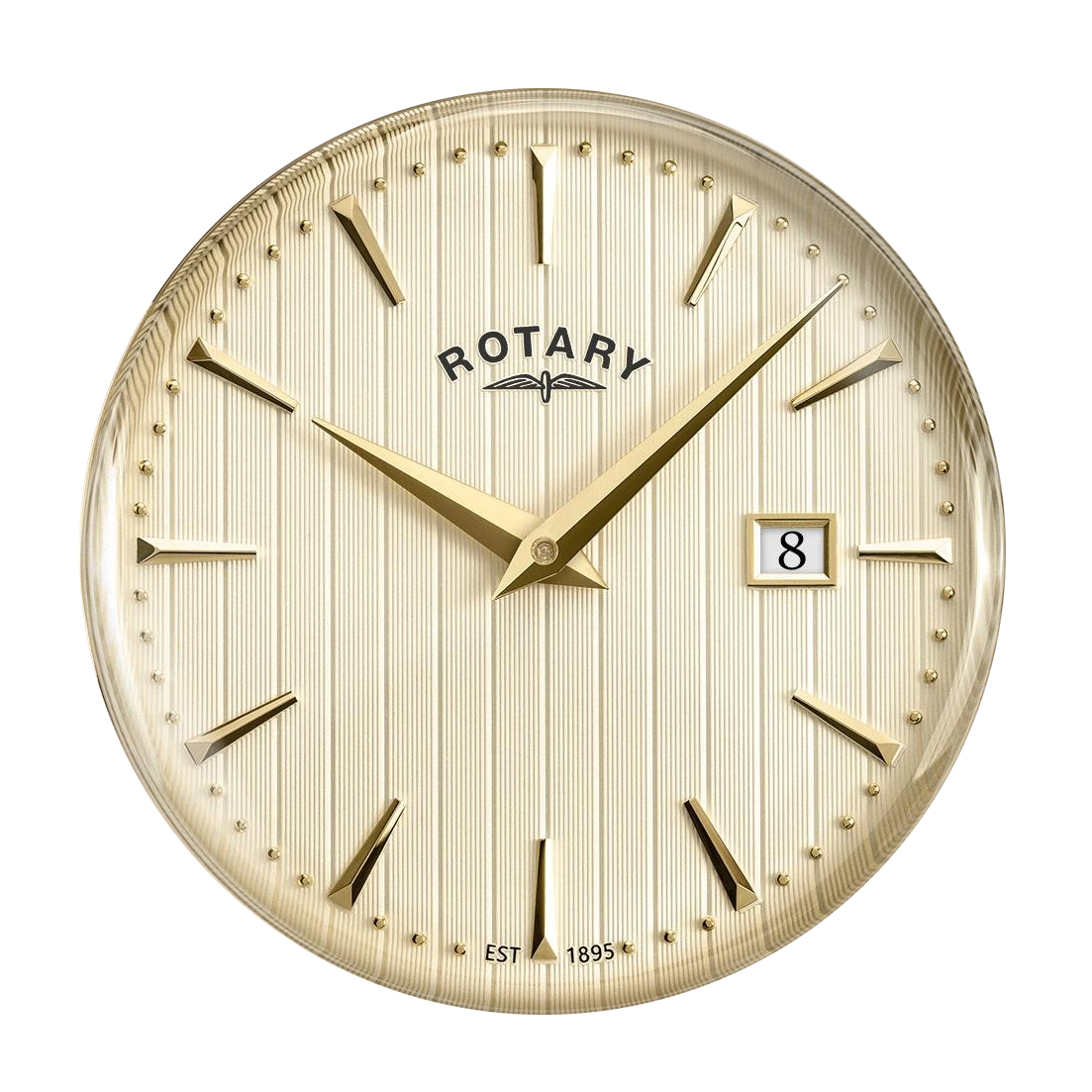 Kremowa tarcza o listewkowej fakturze zegarka Rotary 1895 RGS10062/31